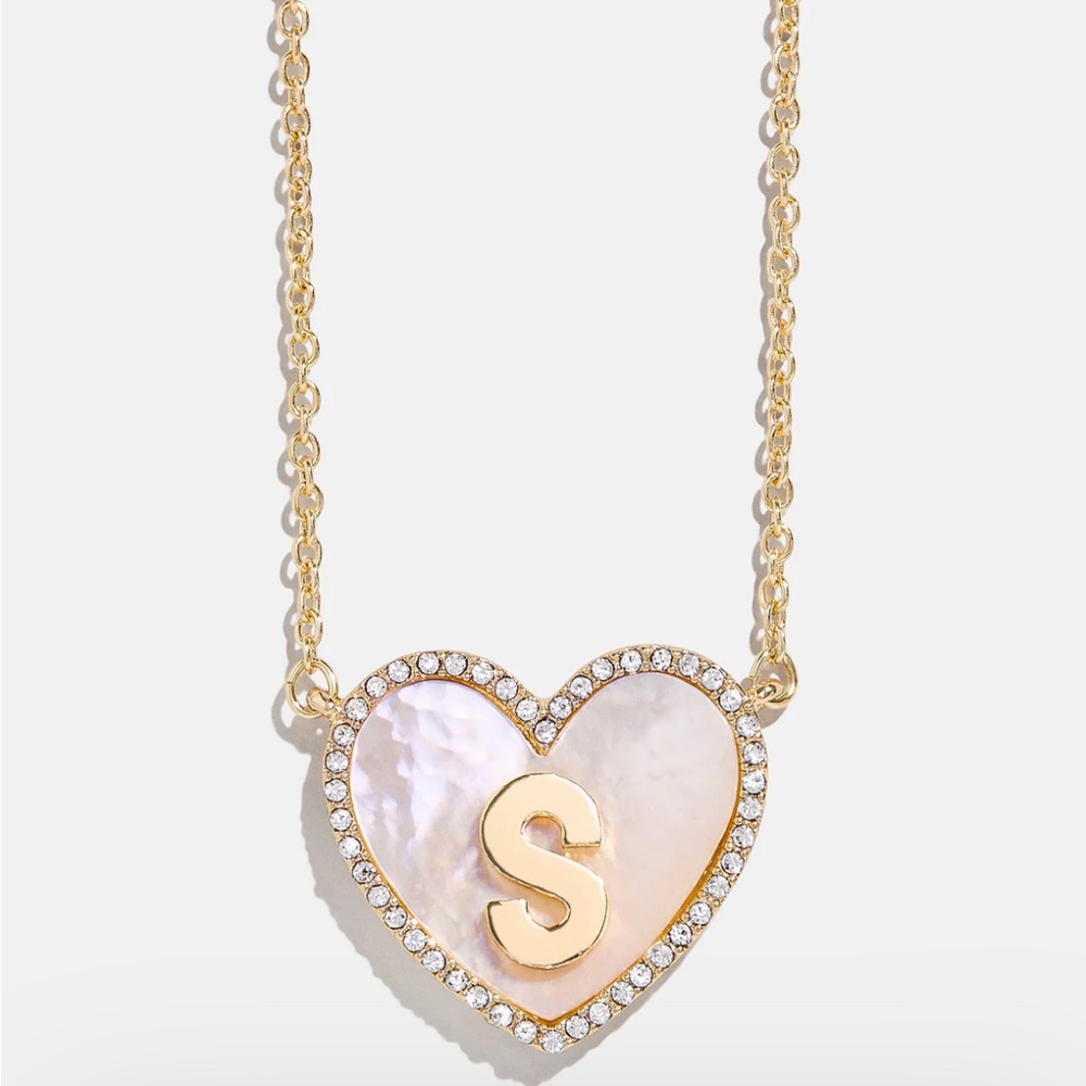 NWT Baublebar Gold Heart S initial Pendant Necklace